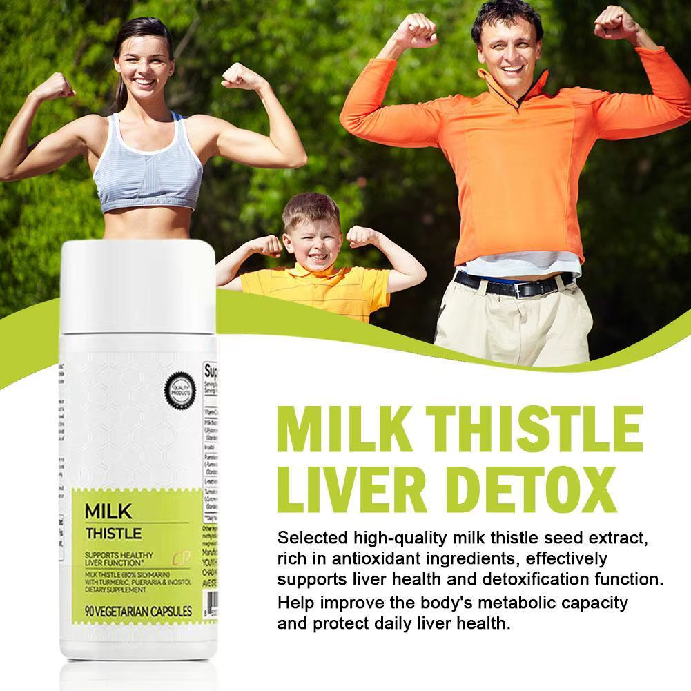 Milk Thistle Capsules Protect Daily Liver Health and Detoxification Anti-Hair Loss Vegetarian Capsules Dietary Supplement